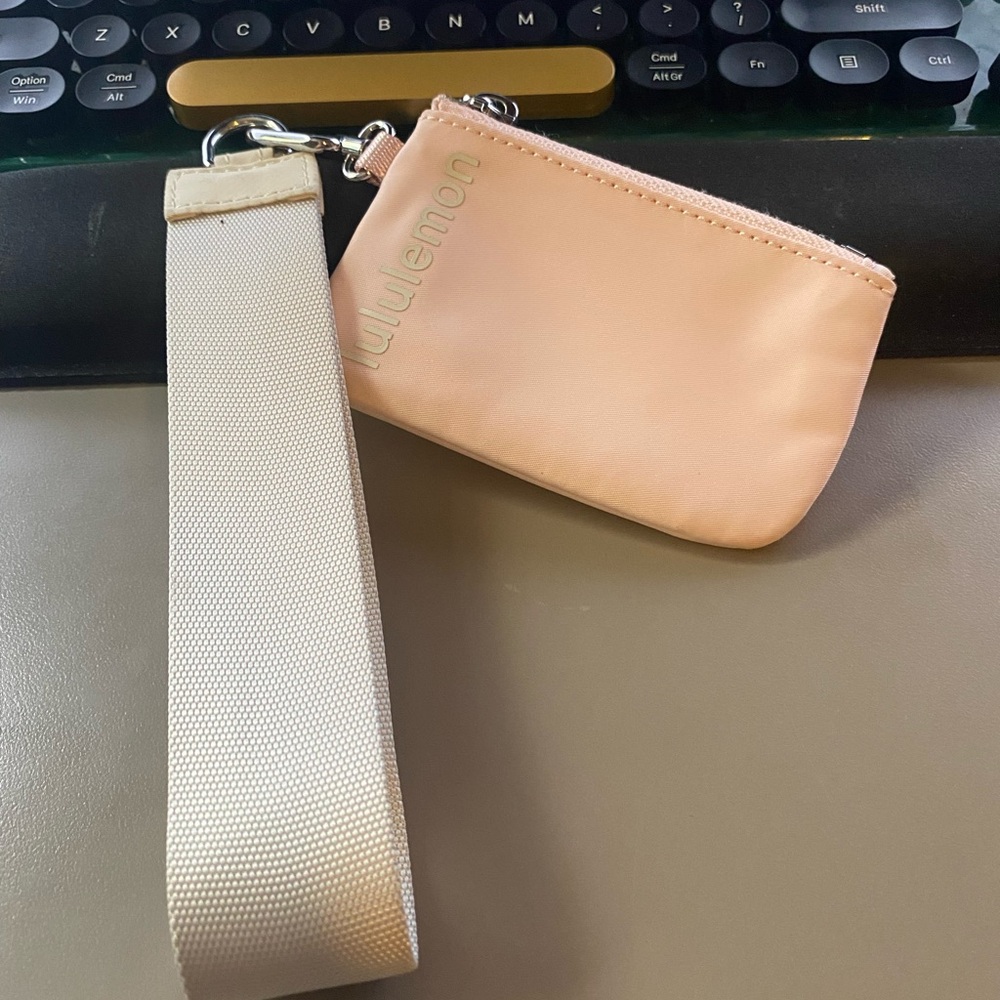 Lululemon Pink and Cream Wristlet
